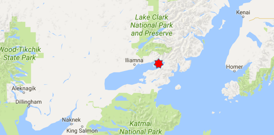 Location of Iliamna River Lodge, Alaska